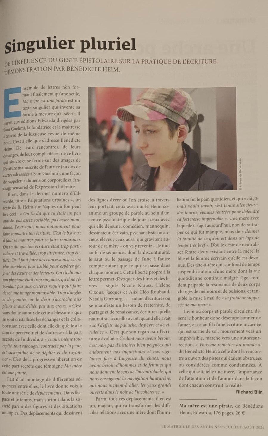 Revue de presse › Le Matricule des Anges