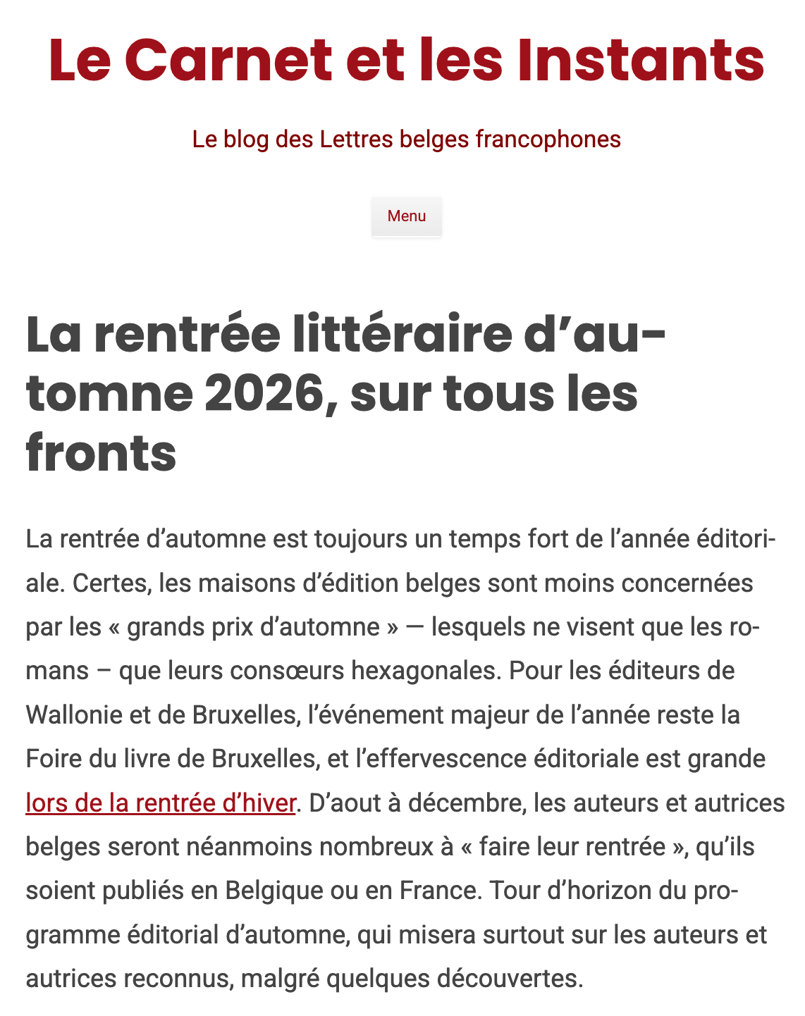 Revue de presse › Le Carnet et les Instants