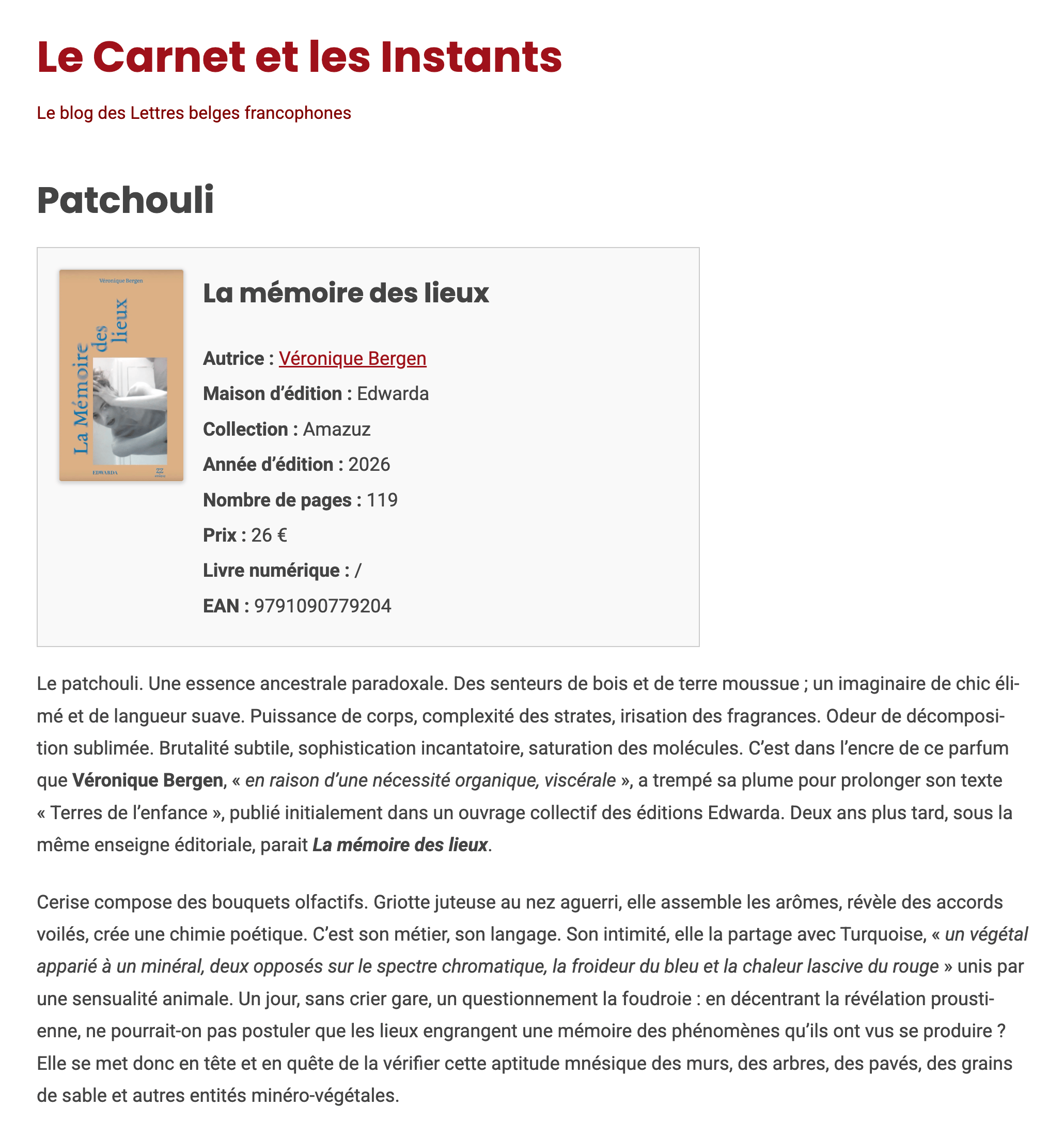 Revue de presse › Le Carnet et les Instants